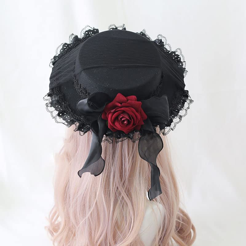 ボンネット コスチューム ロリータ 髪飾り 薔薇 仮装 衣装 髪飾り 楽天